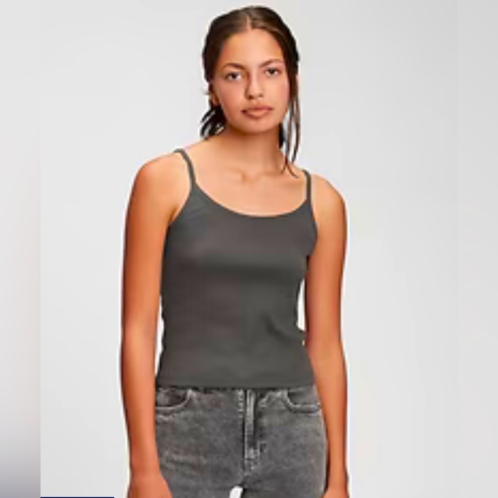GAP Girls Spaghetti Strap Tank Top, Gray, NEW